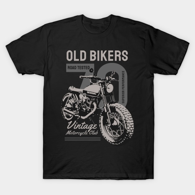 Old Bikers vintage 1970 motorcycle custom T-Shirt by SpaceWiz95